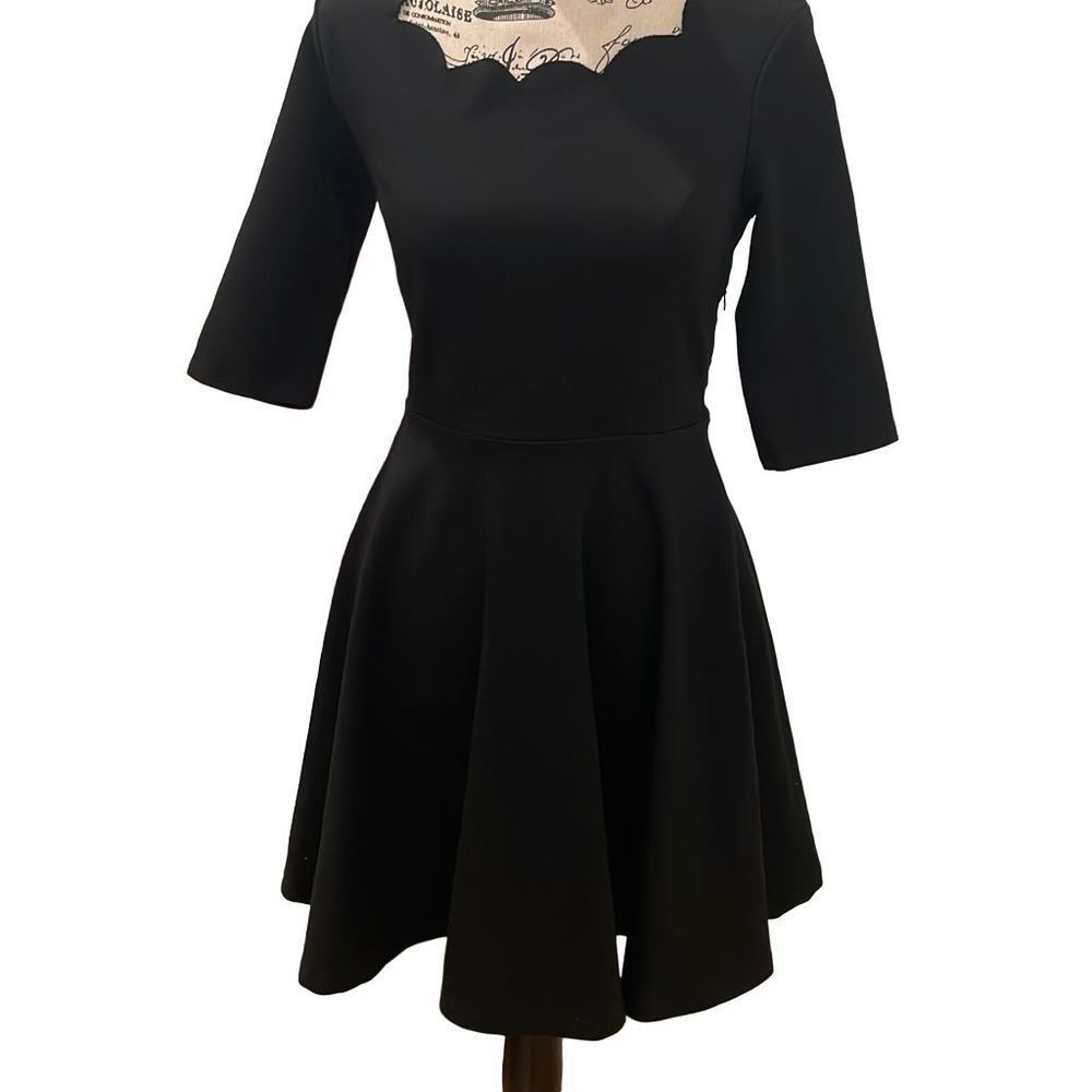 Lulu's Black Fit and Flare Dress Small S EUC